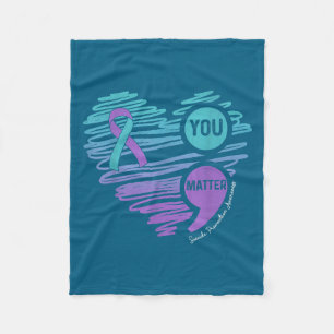 You Suicide Prevention Awareness Semicolon Suprt Fleece Blanket