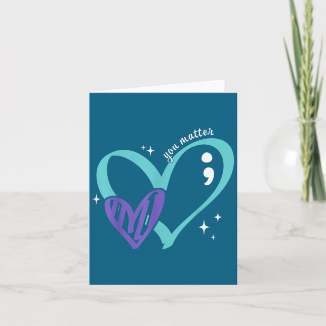 You Suicide Prevention Awareness Teal &amp; Purple Card (Front)