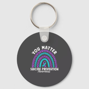 You Suicide Prevention Awareness Teal & Purple Key Ring