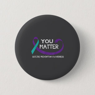 You Suicide Prevention Awareness Teal Purple Hand  6 Cm Round Badge