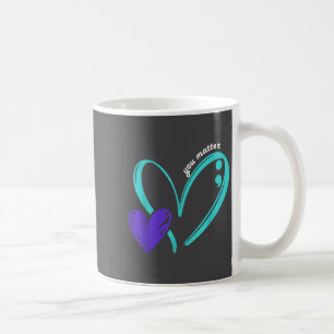 You Suicide Prevention Awareness Teal Purple Heart Coffee Mug