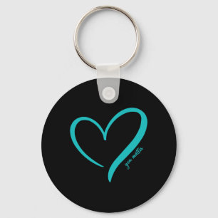 You Suicide Prevention Awareness Teal Purple Heart Key Ring