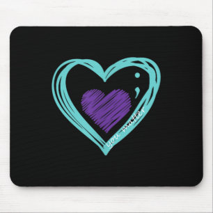You Suicide Prevention Awareness Teal Purple Heart Mouse Pad