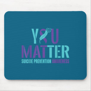 You - Suicide Prevention Teal Purple Awareness Rib Mouse Pad