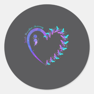 You Suicide Prevention Teal Purple Awareness Ribbo Classic Round Sticker