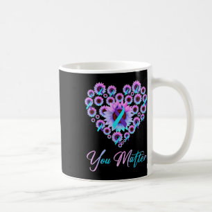 You Suicide Prevention Teal Purple Awareness Ribbo Coffee Mug