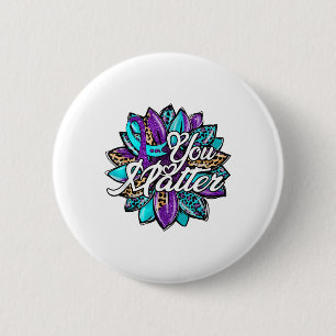 You Sunflower Semicolon Leopard Suicide Prevention 6 Cm Round Badge