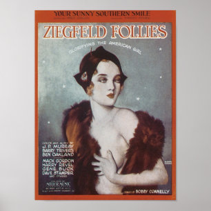 You Sunny Southern Smile Ziegfeld Follies Songbook Poster