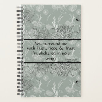 You Surround Me Green Floral Business Planner
