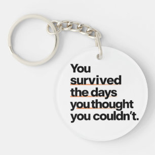 You Survived: Inspirational Survival Quote Print Key Ring