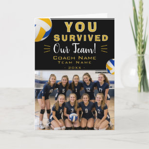 You Survived Our Team Volleyball Coach Thank You Card
