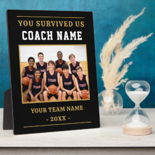 You Survived Us Coach Funny Sports Photo Plaque