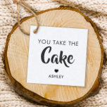 You Take the Cake Gift Tag, Cake Pop Tag, Kraft Favour Tags<br><div class="desc">These are the perfect little gift tags. You can customise front and back text,  as well as change the colours.</div>
