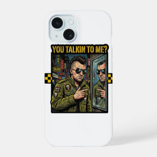 You Talkin To Me - 70s Neo Noir NYC Taxi Caricatur iPhone 15 Case
