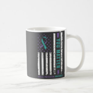 You Teal &amp; Purple Ribbon Suicide Prevention Aw Coffee Mug