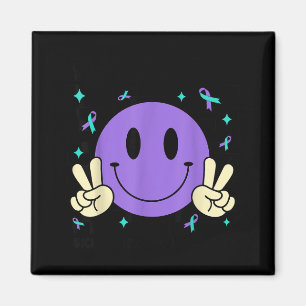 You Teal Purple Ribbon Suicide Prevention Awarenes Magnet