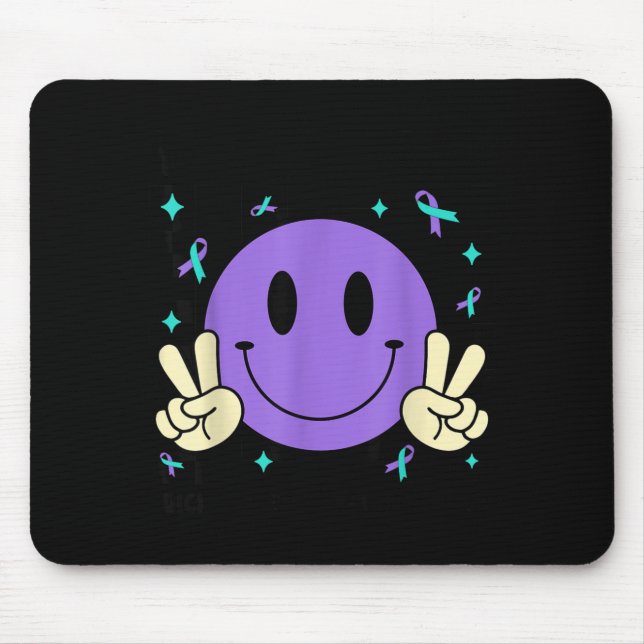 You Teal Purple Ribbon Suicide Prevention Awarenes Mouse Pad (Front)
