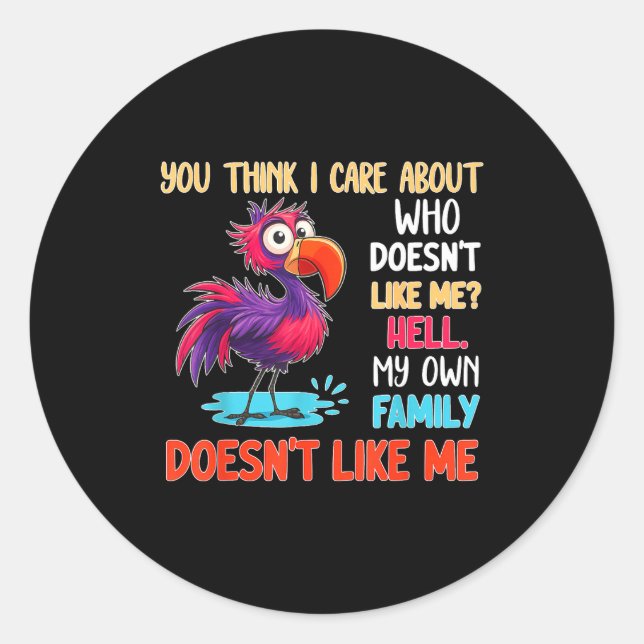 You Think I Care About Who Doesn't Like Me Hell My Classic Round Sticker (Front)