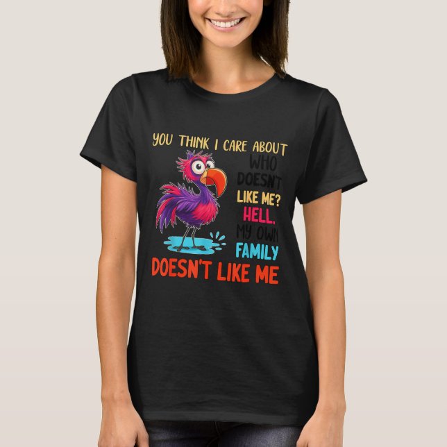 You Think I Care About Who Doesn't Like Me Hell My T-Shirt (Front)