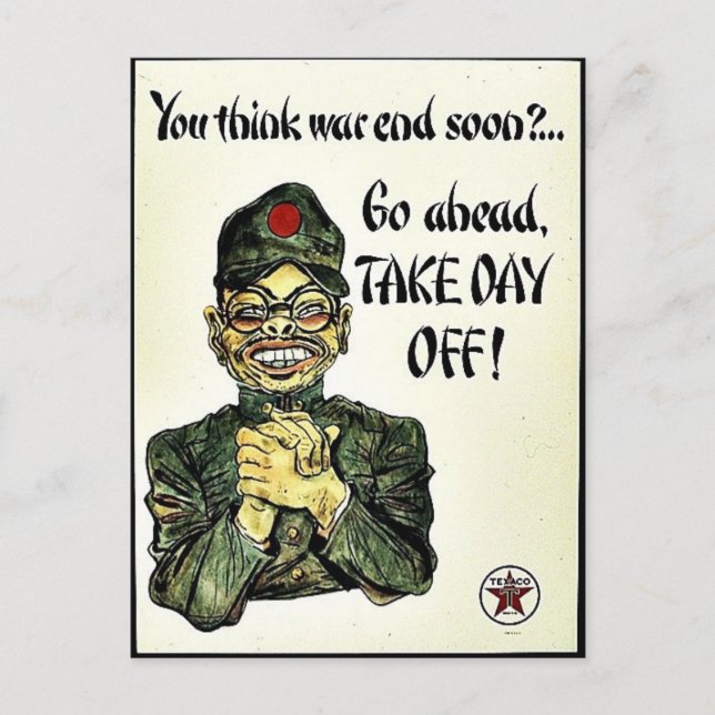 You Think War End Soon? Postcard (Front)