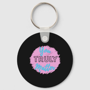 You Truly – Bright Heart Pink And Blue Design Stic Key Ring