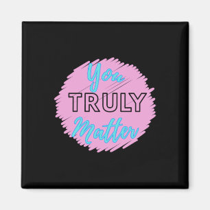 You Truly – Bright Heart Pink And Blue Design Stic Magnet