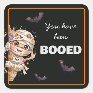 You’ve Been Booed Cute Mummy Square Sticker