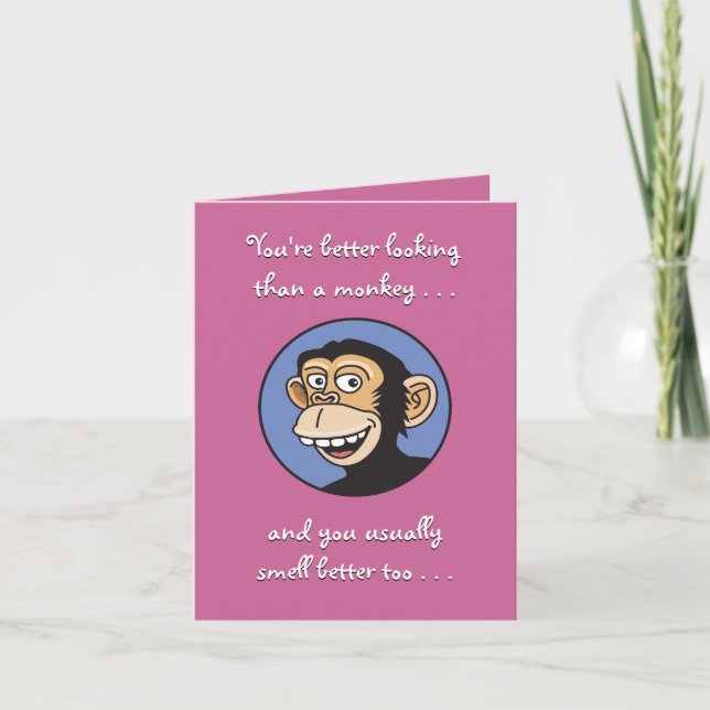 You vs. monkey Birthday Card (Front)
