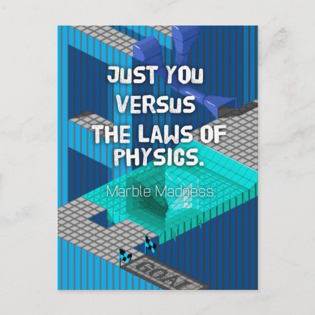 You vs. Physics - Marble Madness Postcard (Front)
