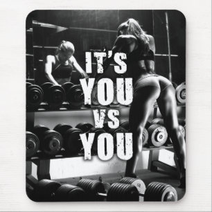YOU vs YOU - Women's Workout Motivational Mouse Pad