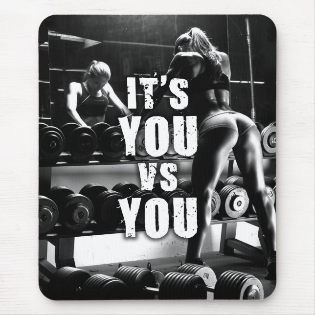 YOU vs YOU - Women's Workout Motivational Mouse Pad (Front)