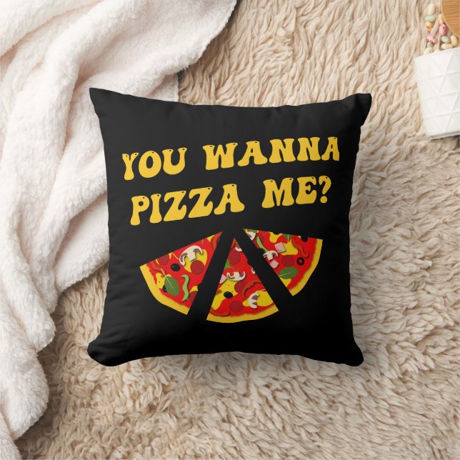You Wanna Pizza Me Funny Food Pun Cushion (Blanket)