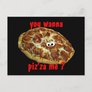 'you wanna piz'za me?' humourous parody Postcard