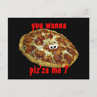 'you wanna piz'za me?' humourous parody Postcard