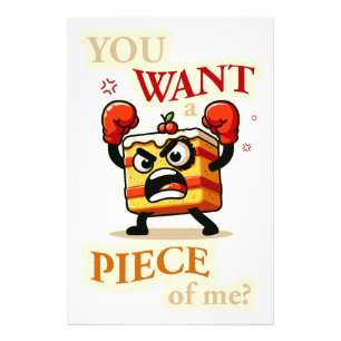 You want a piece of me. Angry cake funny cartoon Photo Print