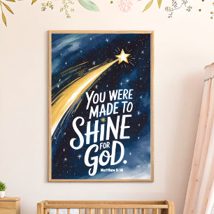 You Were Made to Shine Christian Nursery Kids Poster