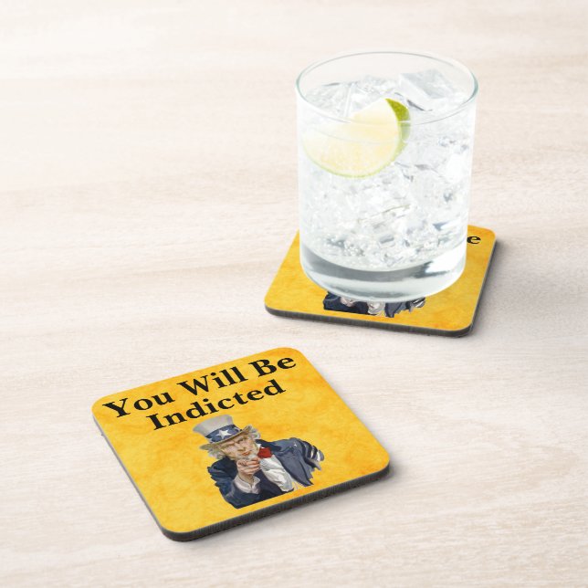 You Will Be Indicted Beverage Coaster (Right Side)