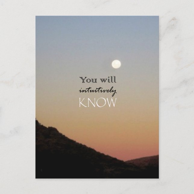 You Will Intuitively Know Postcard (Front)