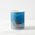 You Will Keep Turtle Ocean Bible Verse Mug<br><div class="desc">Isaiah 26:3 ''You will keep in perfect peace... '' Starfish on sandy ocean floor with turtle swimming above. Beautiful scripture verse on mug. Perfect for wedding party gifts and for newlyweds. Order yours today!</div>