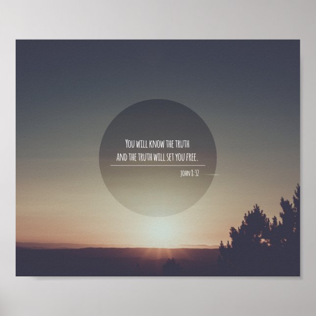 You Will Know the Truth John 8:32 Verse Poster (Front)