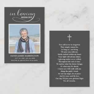 You Will Never Be Forgotten Photo Funeral Card