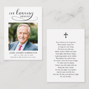You Will Never Be Forgotten Photo Funeral Card