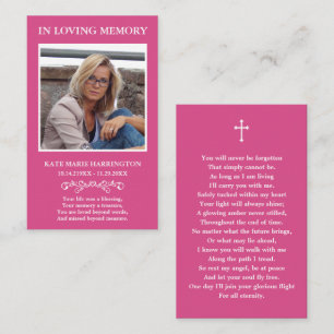 You Will Never Be Forgotten Photo Funeral Card
