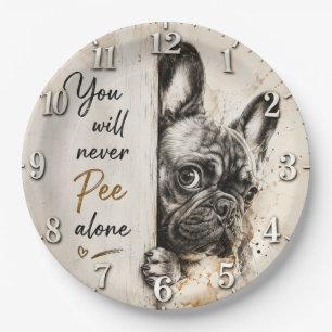 You Will Never Pee Alone French Bulldog Paper Plate