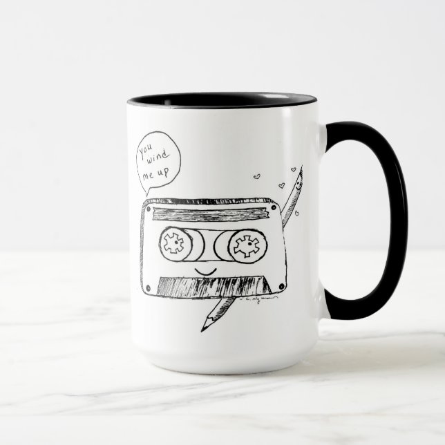 You Wind Me Up Retro Humour Cassette Tape Mug (Right)