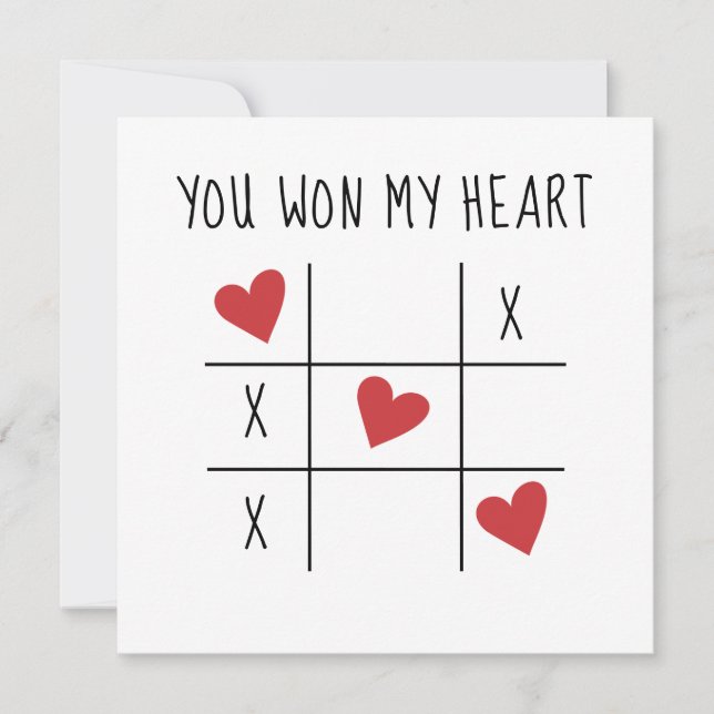 You Won My Heart Note Card (Front)