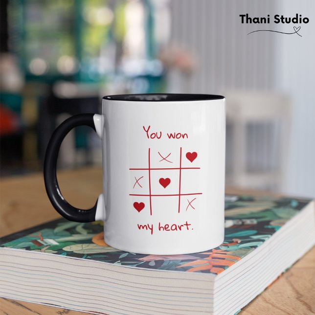 You Won my Heart Tic-Tac-Toe Funny Valentine's  Mug (Creator Uploaded)