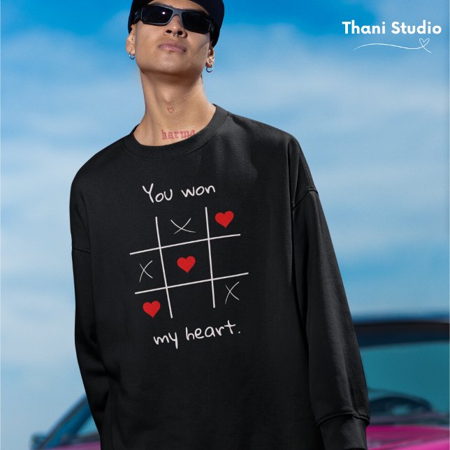 You Won my Heart Tic-Tac-Toe Funny Valentine's  Sweatshirt (Creator Uploaded)