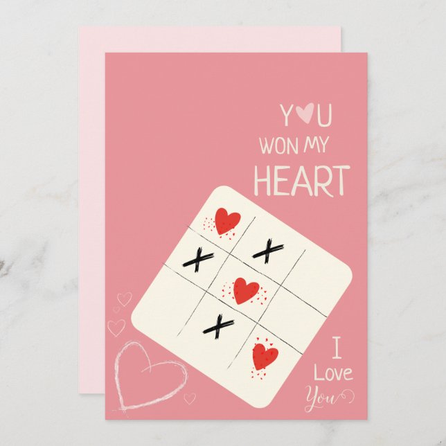 You Won My Heart Valentines Day  Gift Card (Front/Back)