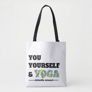 You, Yourself, and Yoga Floral Tote Bag